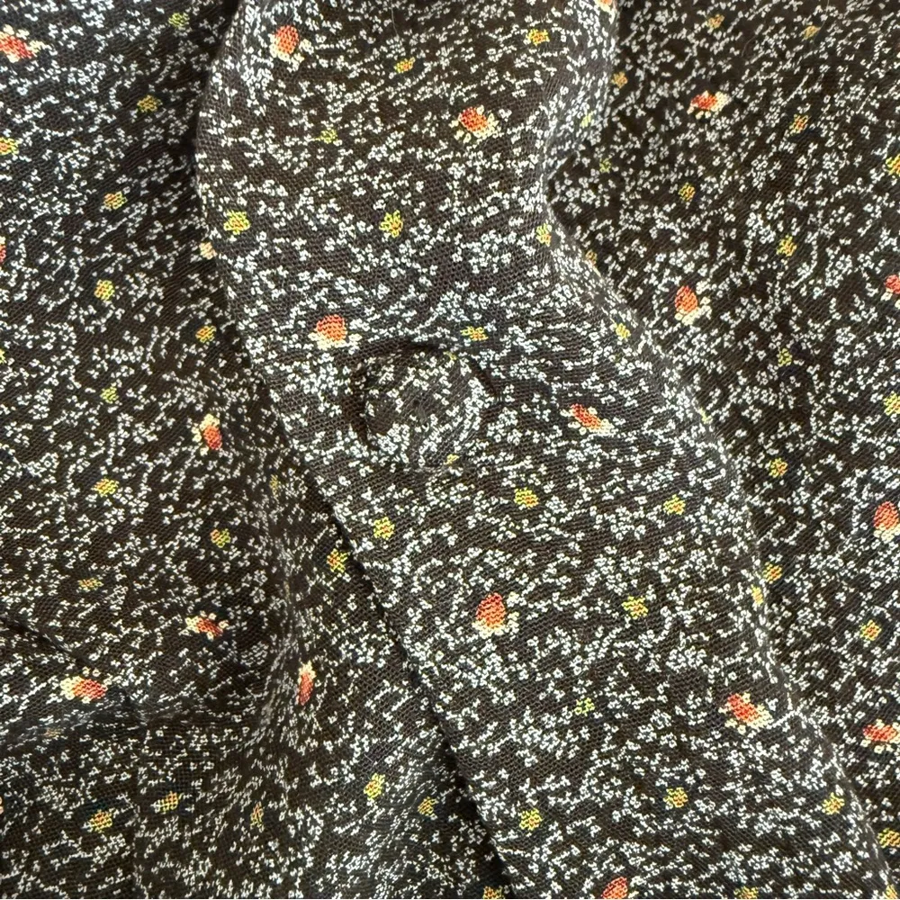 Vintage Floral Blouse Cottage Soft Modest Feminine Retro Layering Dark Academia Gray Size 10 - Image 12