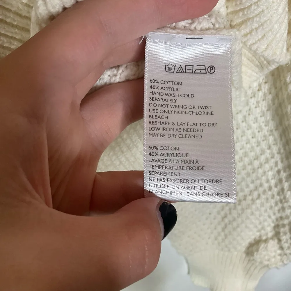 Urban Outfitters Cream Half Button Pullover Over Cream Sweater Size Medium - Image 4