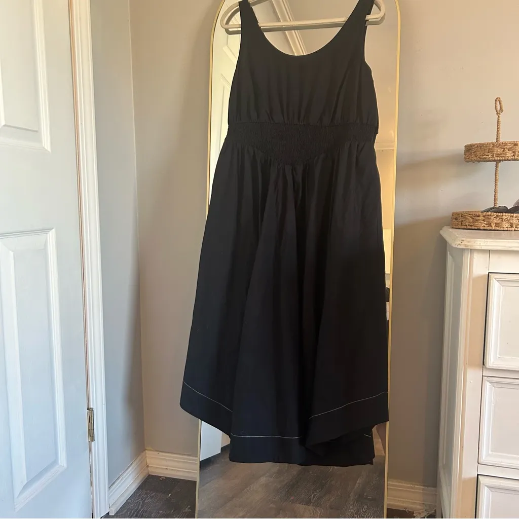 Women's Basque Waist Midi A-Line Dress - Universal Thread™ Black - Image 3