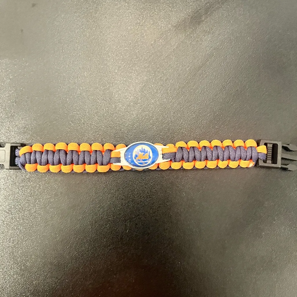 MLB NY New York Mets Baseball Orange and Blue Women's Paracords Bracelet - Image 2