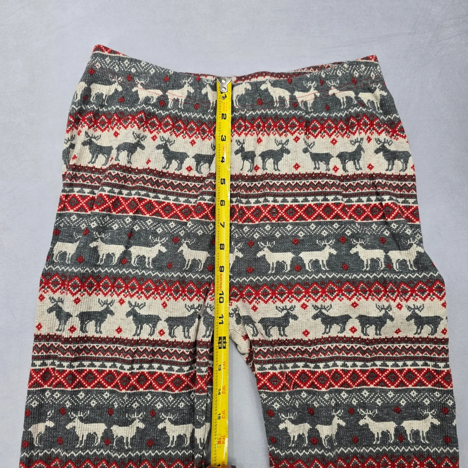 PJ Place Christmas Holiday Pajama Thermal Bottoms Pants Multicolor Birdseye XS Gray - Image 6