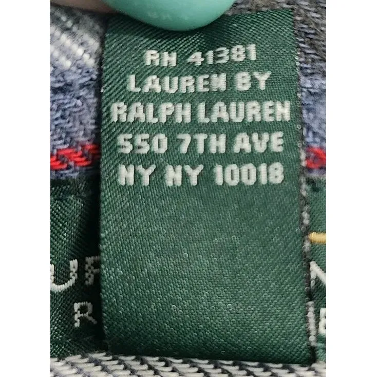 Lauren Jeans Co. Plaid‎ Western Shirt Snap Button Front Blue Small - Image 4