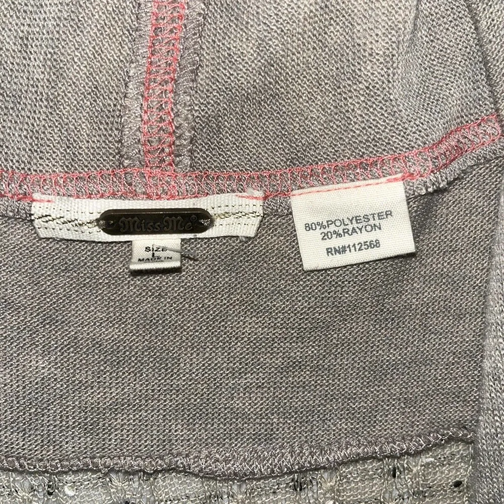 Miss Me Buckle Sz L Large‎ Tan And Coral Sharkbite Hem Cardigan - Image 3