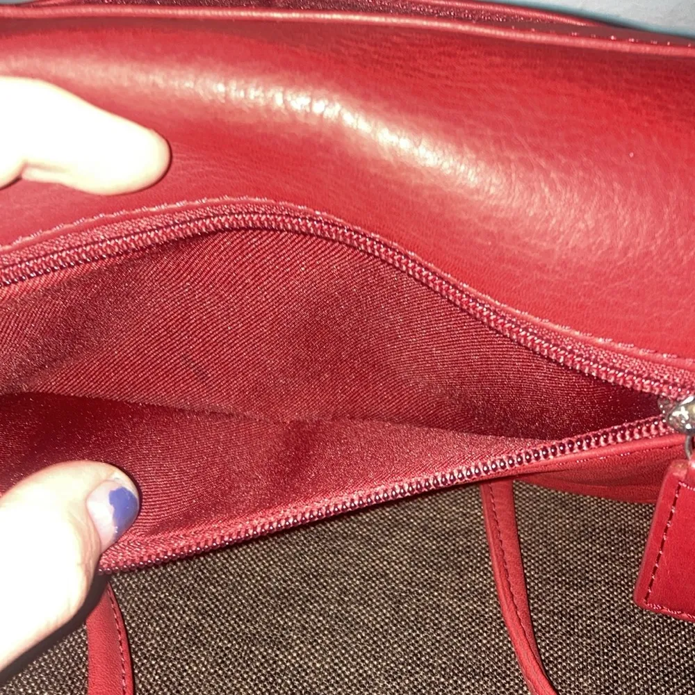 Fossil Genuine Red Leather Crossbody Bag Purse - Image 7