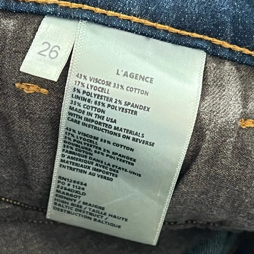 L’agence Margot High Rise Skinny in Baltic Destruction | Dark Wash | 26 *flaw - Image 6