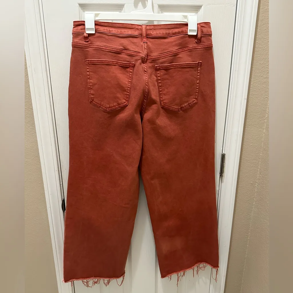 VERVET Rust Wide Leg Cropped Jeans size 32 - Image 5