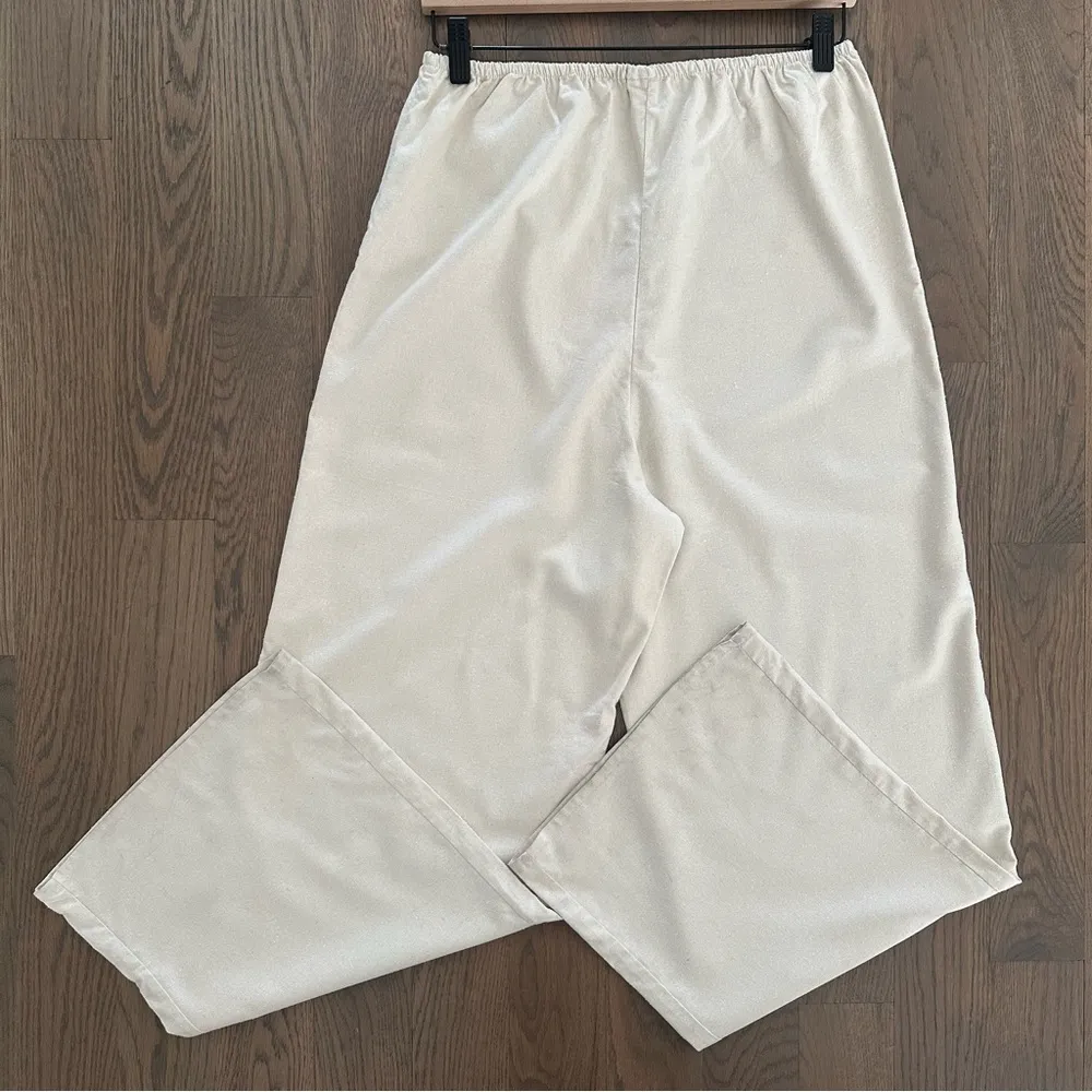 NWT Baserange Stoa Wild Silk Elastic Waist Wide Leg Lounge Pants Natural Cream S White - Image 7