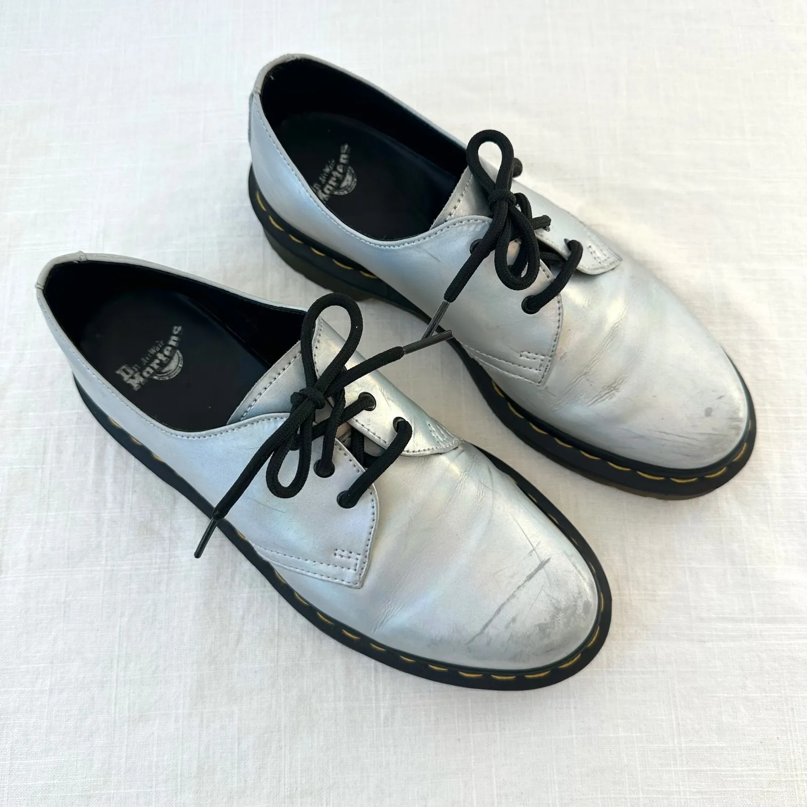 Dr Martens 1461 RS Silver Iced‎ Metallic Oxford Shoes Men's Women's 8 UK 6 - Image 6