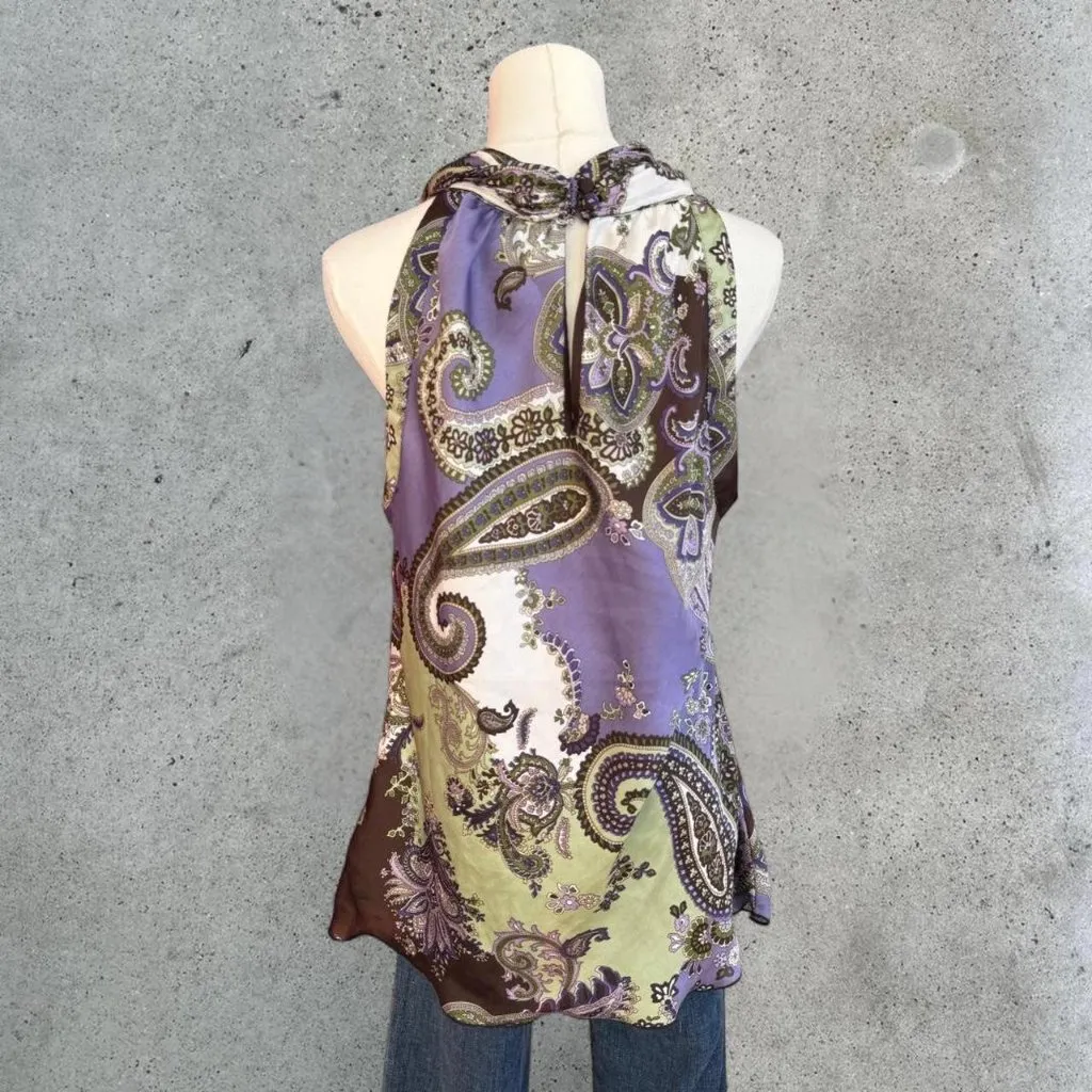 2000s paisley print top with - Image 4