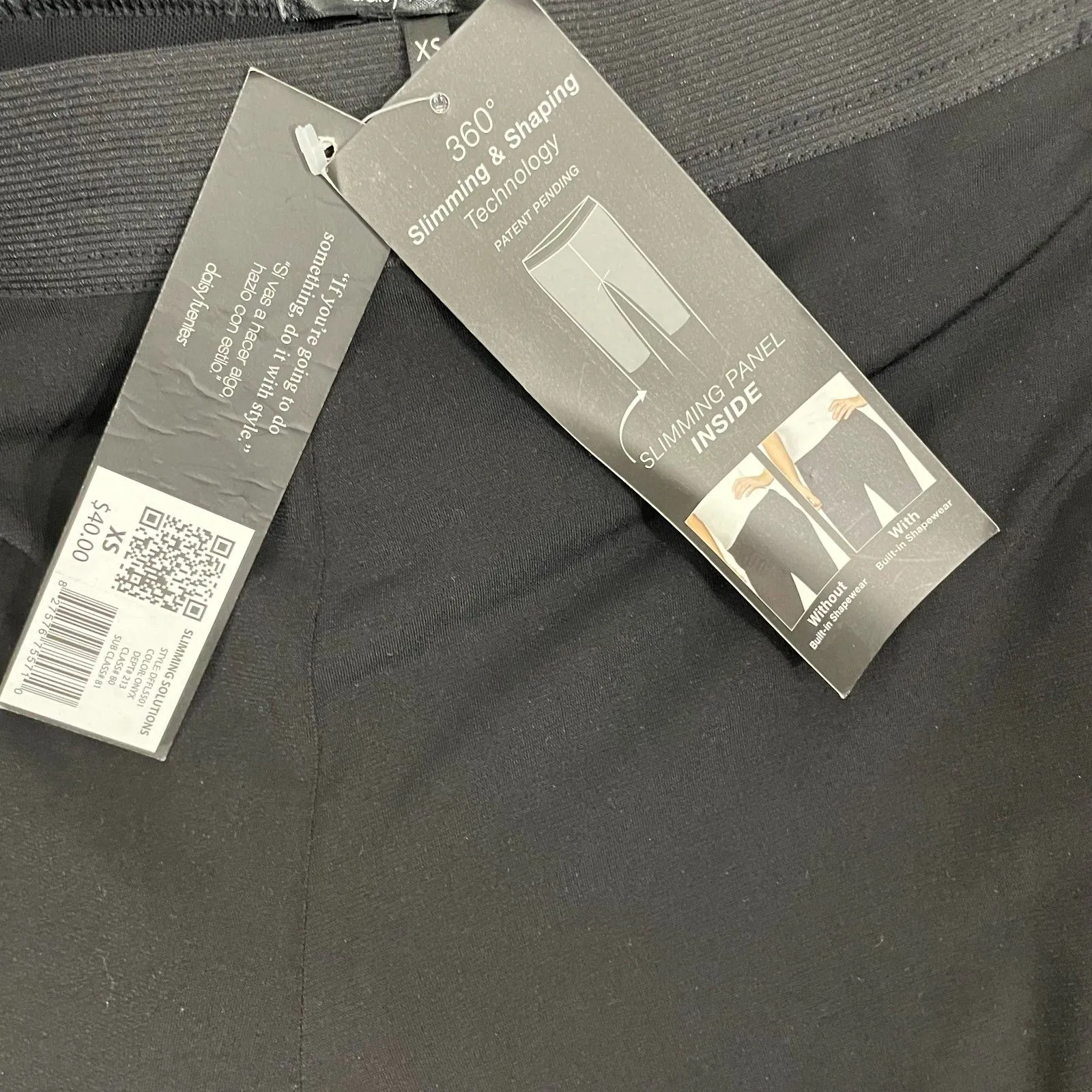 NEW Daisy Fuentes Built-In Shapewear Leggings Women XS Black Slimming Pull On - Image 3