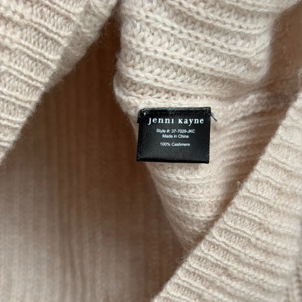 Jenni Kayne Cashmere Fisherman Sweater in Oatmeal, Size Small - Image 7