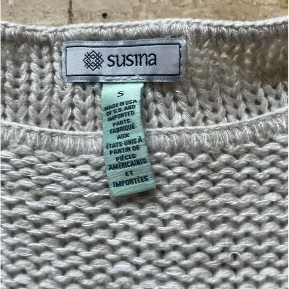 Susina Light Gray Knit Sweater Casual Cozy‎ Pullover - Image 2