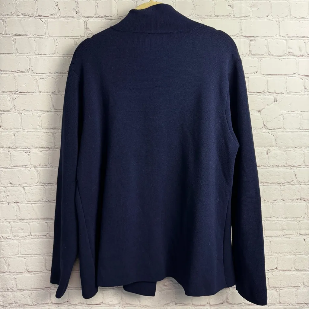 Sioni new navy blue preppy gold button cardigan blazer viscose Large nautical - Image 4