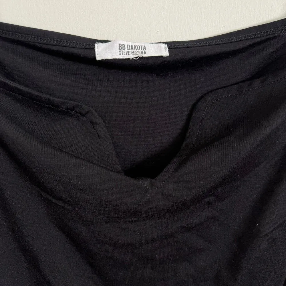 BB Dakota x Steve Madden Romance Language Black Long Sleeve Bodysuit Size Large - Image 7