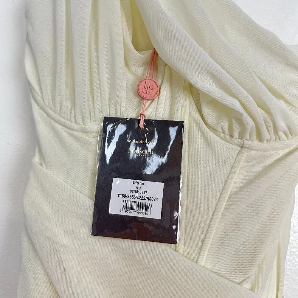 HOUSE OF CB Valentina Asymmetric Cutout One-Shoulder Midi Dress in Ivory XS NWT - Image 8