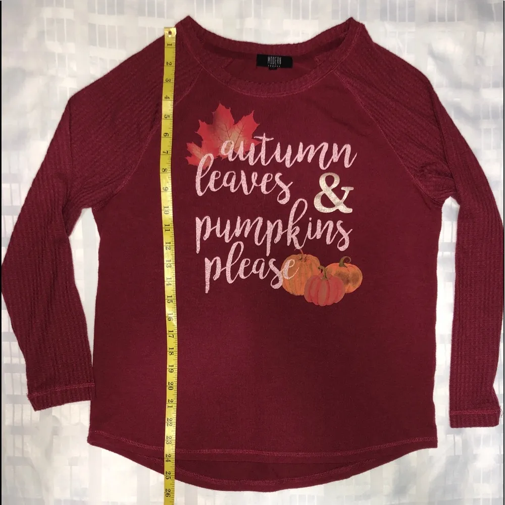 Autumn Leaves and Pumpkins Please Purple Size M - Image 3