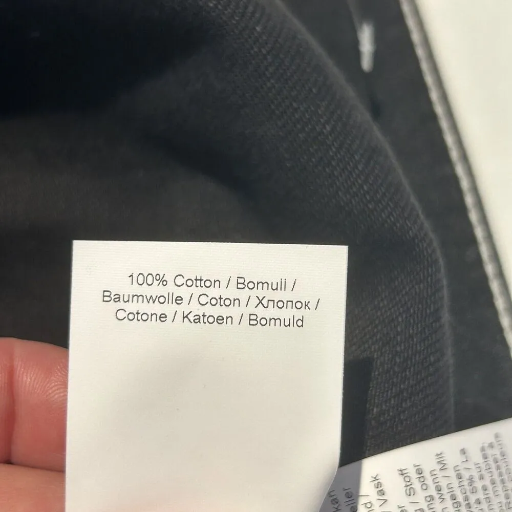 GANNI Sheldon Black Slit Hem Straight Leg Jeans Cotton Size 28 x32 Classic Denim - Image 7