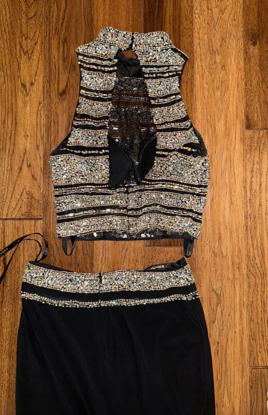 Black Rhinestone Prom Dress - Image 7