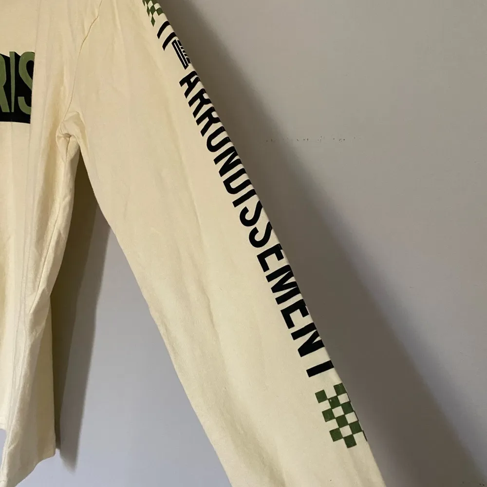 Mighty Fine Butter Yellow Graphic Long Sleeve Tshirt Size Extra Small XS - Image 4