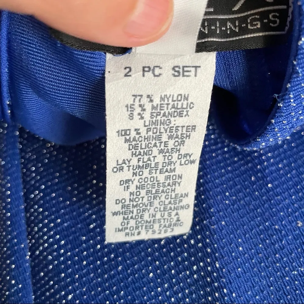 Alex Evenings Blue Sparkle Long Dress - Image 16