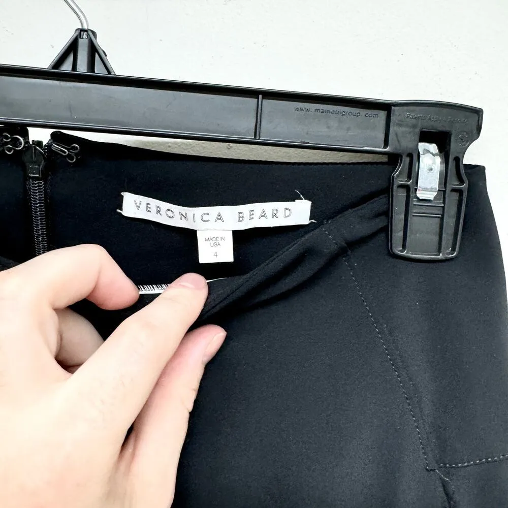 VERONICA BEARD Women Black Zip-back Scuba Pant Ankle Pant Size 4 - Image 3