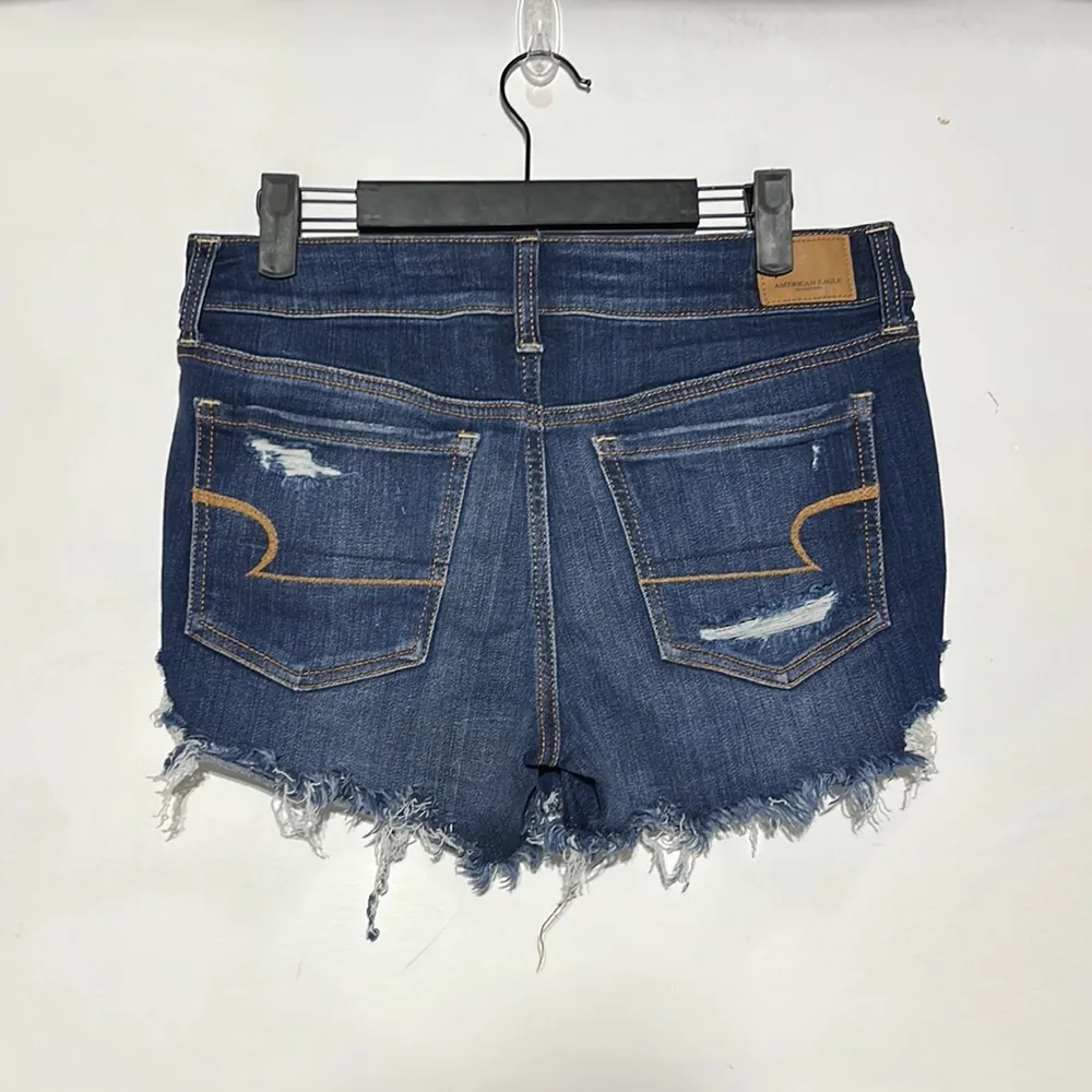 American Eagle Ne(x)t Level Stretch Raw Hem Dark Wash Denim Jeans Size 8 - Image 5