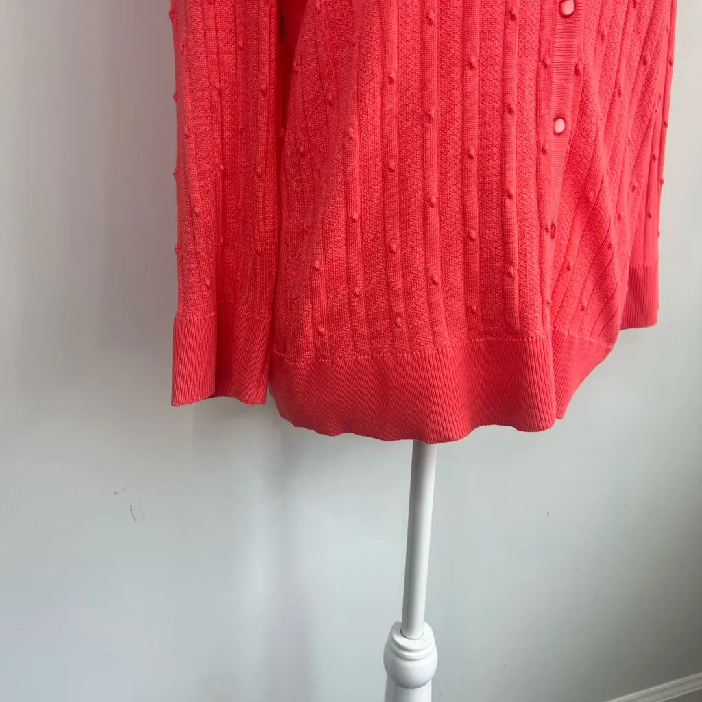 Cable & Gauge Vibrant Coral Knit‎ Sweater - Image 4
