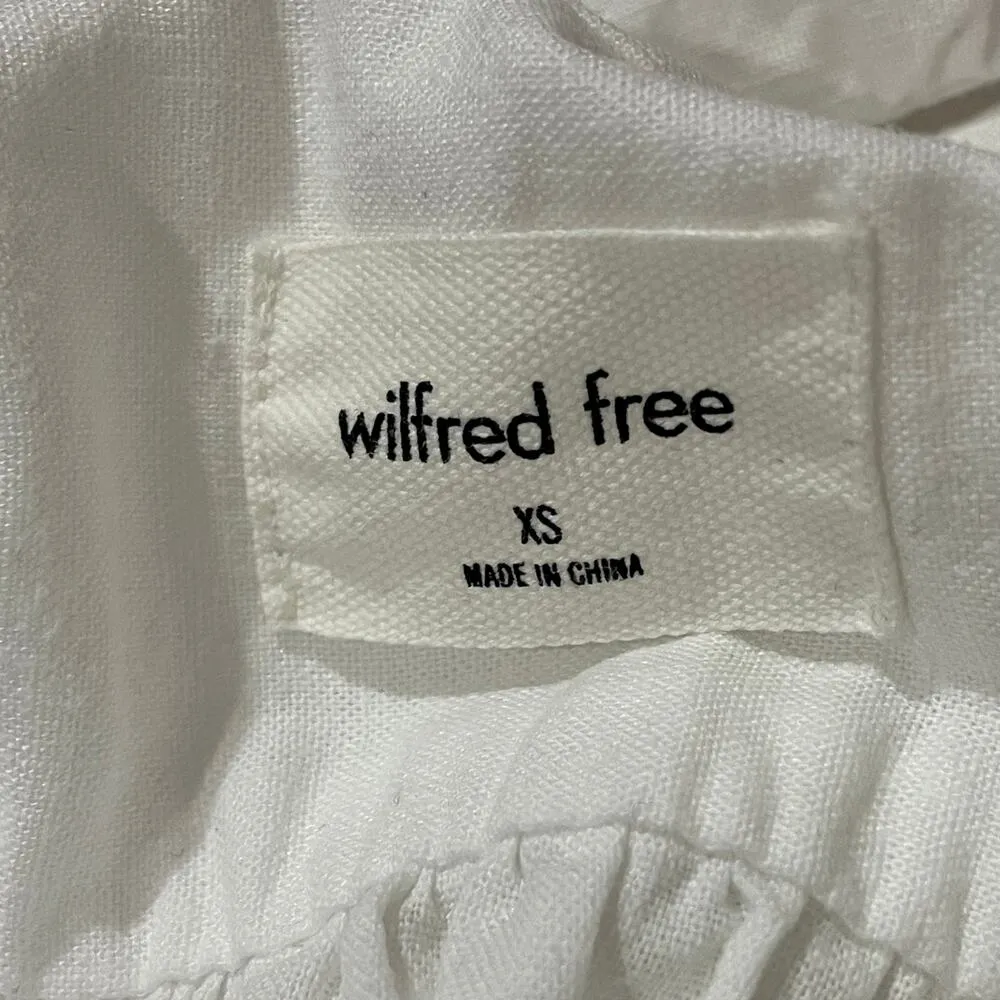 Wilfred Free X Aritzia Linen Blend Half Button-up Blouse - White - XS - Image 9