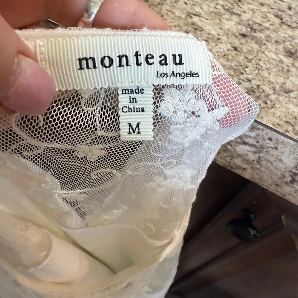 Monteau Ivory Lace Mini Dress - Image 7