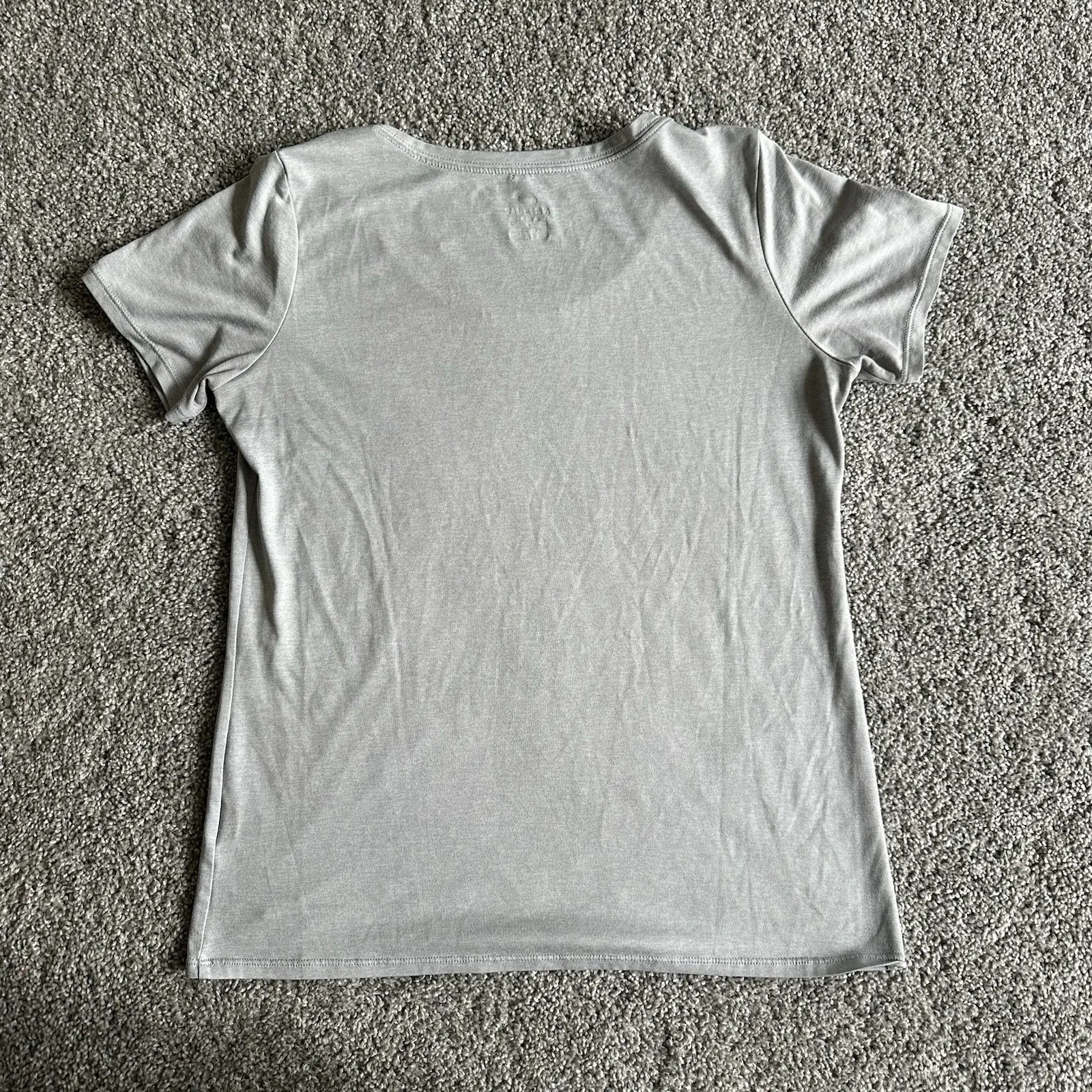 Nike‎ Dri-Fit Womens Shirt M Scoop Neck Light Gray Heather Gym Workout * - Image 2