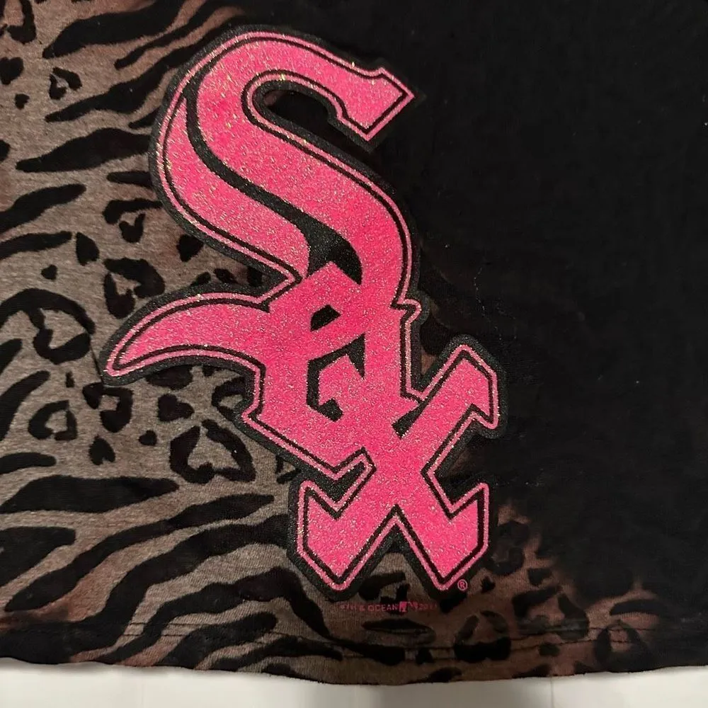 Chicago white Sox crop Animal print top - Image 2