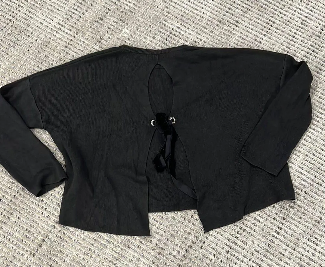Don't Ask Why  Open Back Black Sweater - Image 2
