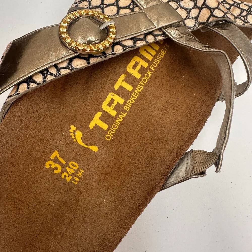 Tatami Birkenstock Metallic Snake Print Jewel Sandals 37 / 240  Size 6 - Image 11