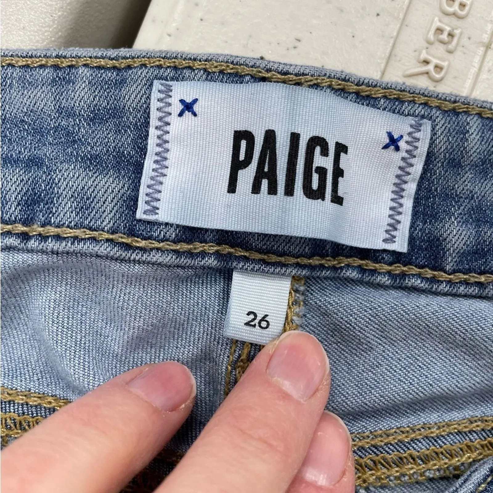 Paige Verdugo Crop Light Wash Distressed Jeans Womens 26 Blue Casual Fall Denim - Image 8