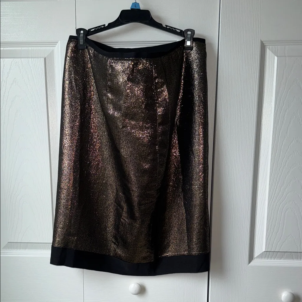 Tory Burch Black and Gold Pencil Skirt 12 EUC - Image 8