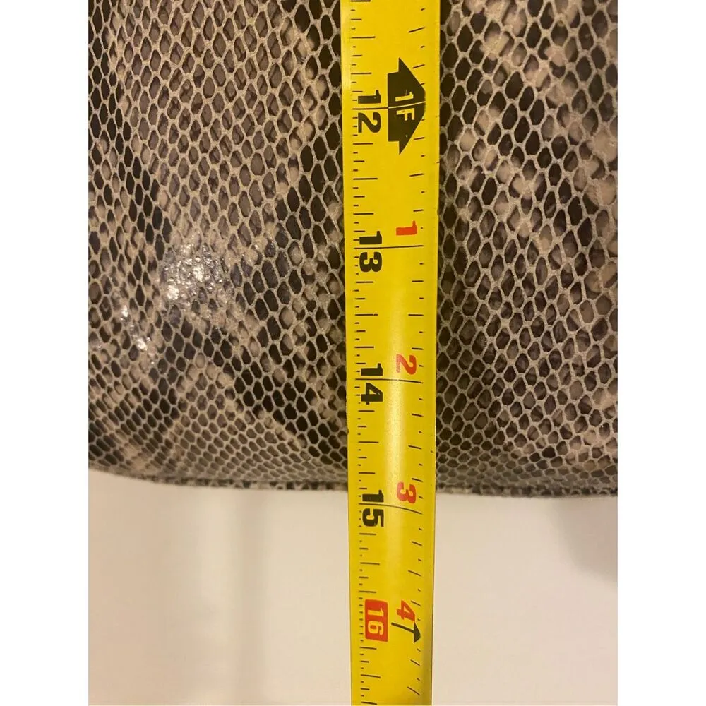 Margot Genuine Leather Snakeskin Pattern Large Tote bag Gray - Image 5