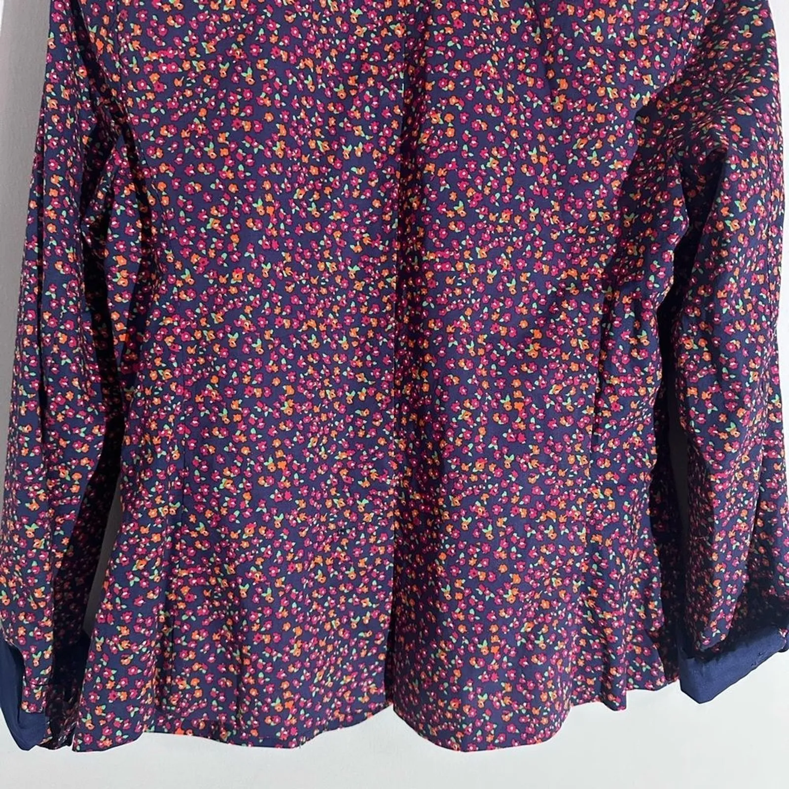 Gap Floral‎ Print Blazer Jacket Womens Size 4 Navy Blue Red Orange Career - Image 6