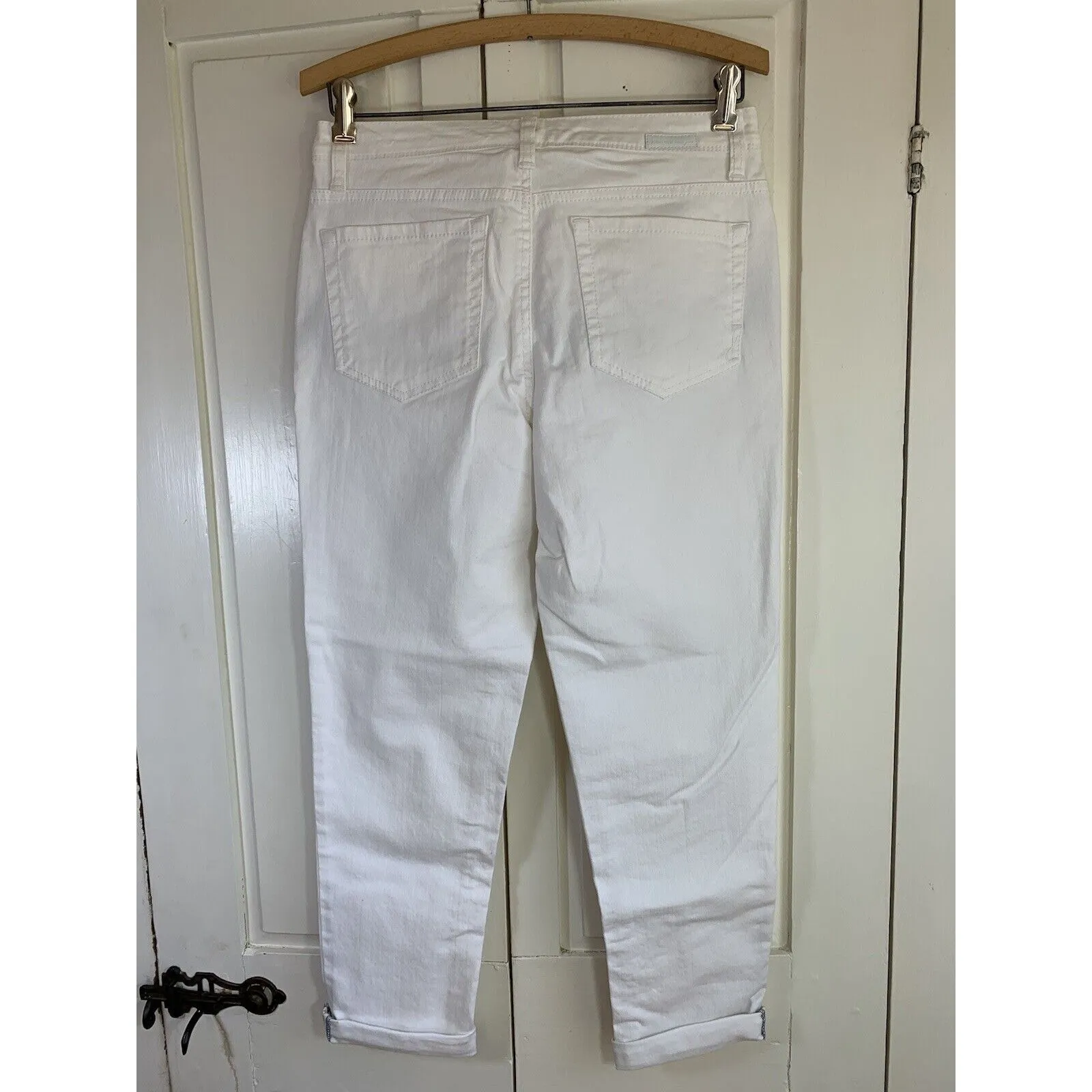 Jones‎ New York Lexington White Jeans Women's 4 Stretch Summer Denim Cuff Ankle - Image 4