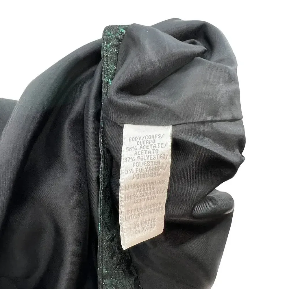 Theia Green‎ Jacquard Cropped Evening Jacket Short Sleeve Size 14 Green - Image 11