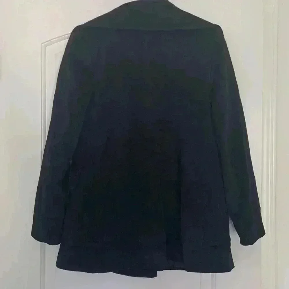 Fleurette Loro Piana Wool Black Coat Sz 8P - Image 6