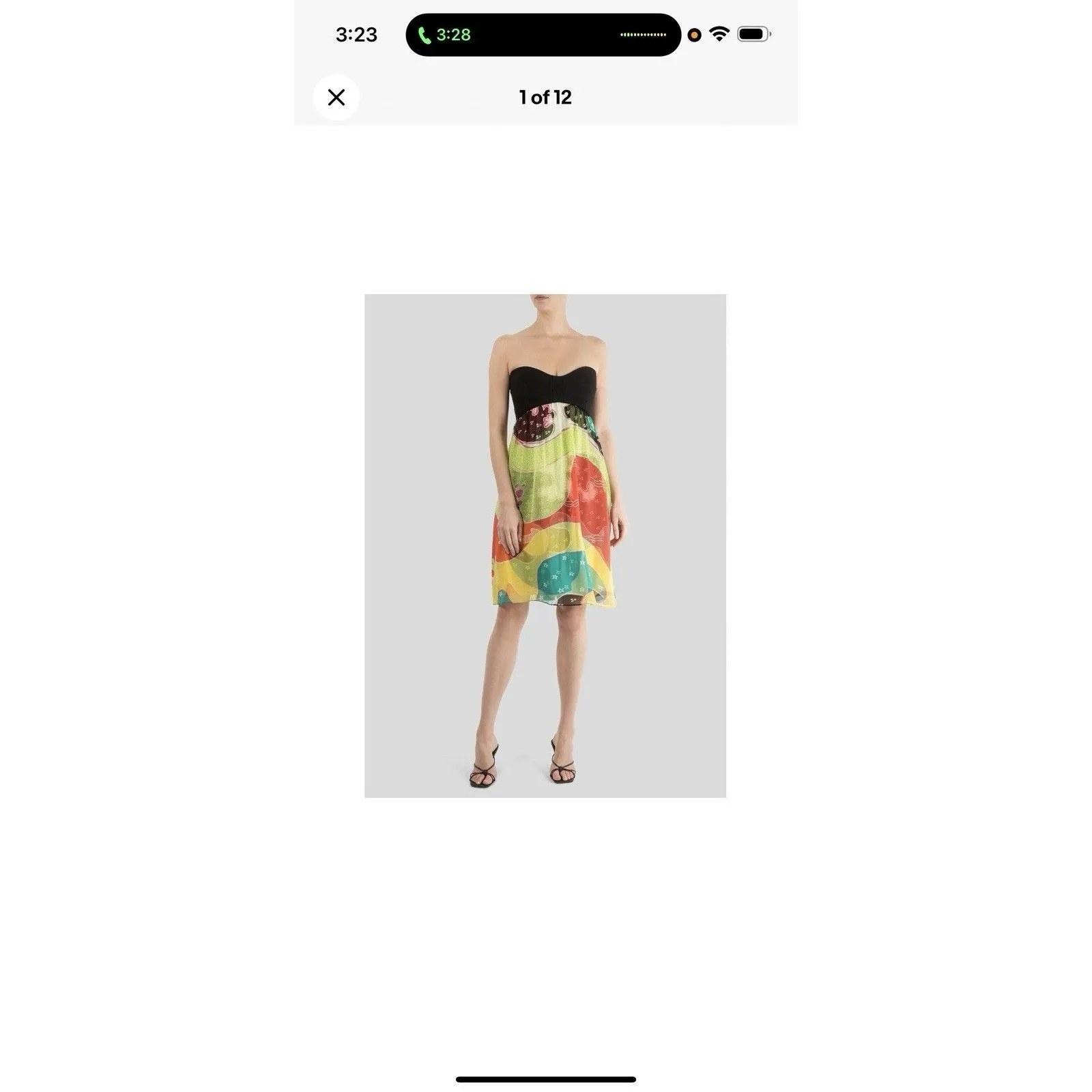 Y2K Diane Von Furstenberg Silk Strapless Dress US 6 Multicolor Artsy Fairy Hoco - Image 4