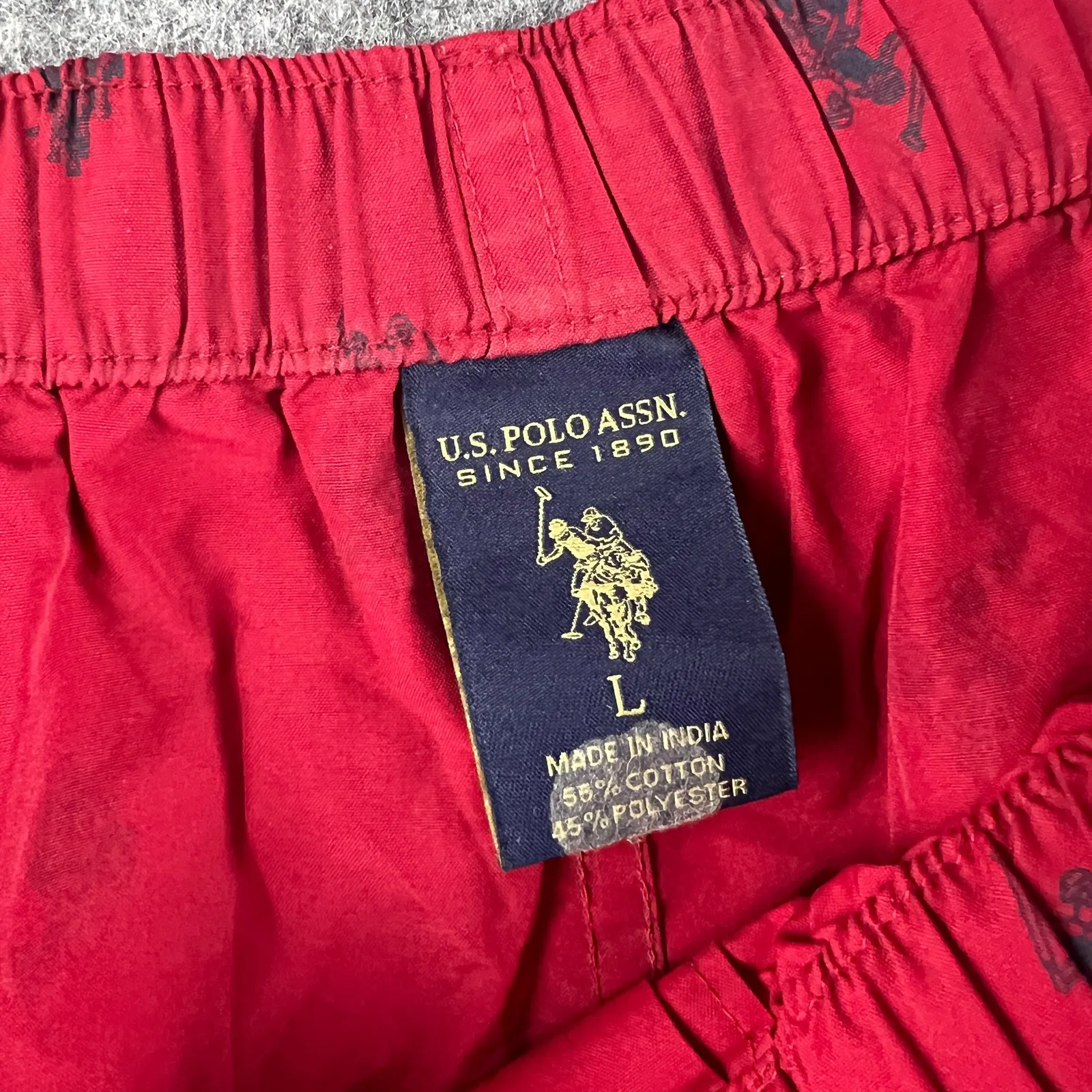 US Polo Assn red boxers lounge‎ casual shorts Sz L - Image 4