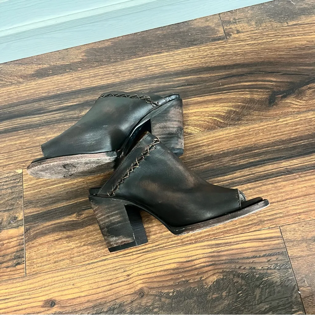 Freebird Bambi / Leather Peep Toe Mule / Heeled Sandal / 7 - Image 5