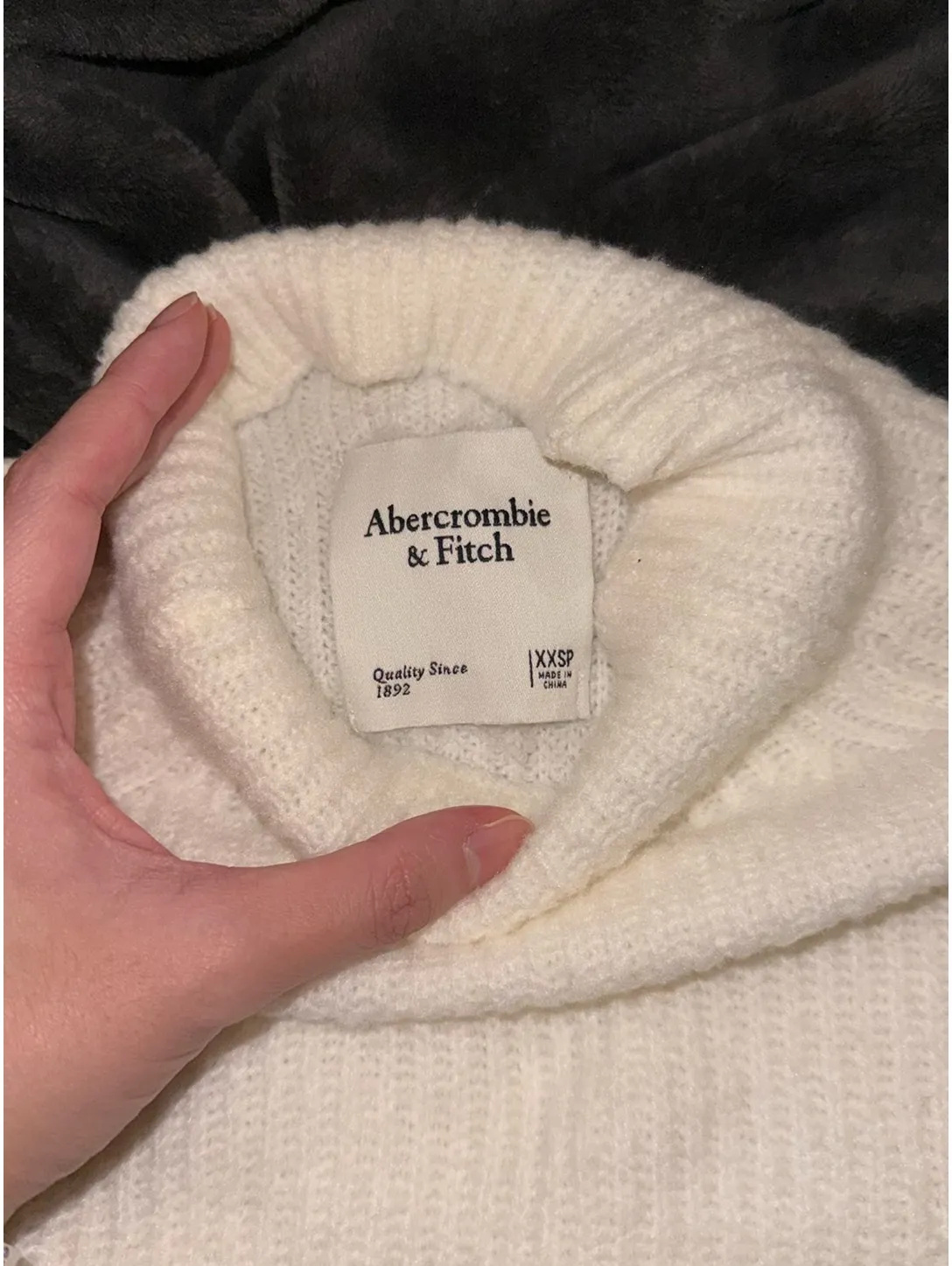 Abercrombie & Fitch Cream High Neck Sweater Dress XXS - Image 2