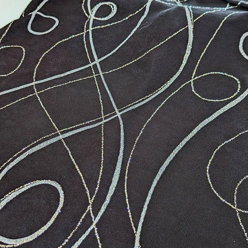 Vintage Y2K Square Neck Glitter Swirl Mini Dress Cocktail Night Out Party Silver - Image 6