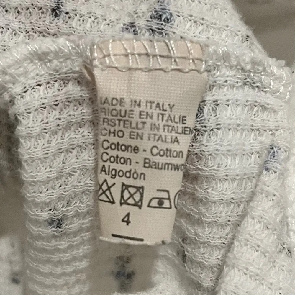 Brandy Melville White and Blue Floral Wrap Top OS - Image 7