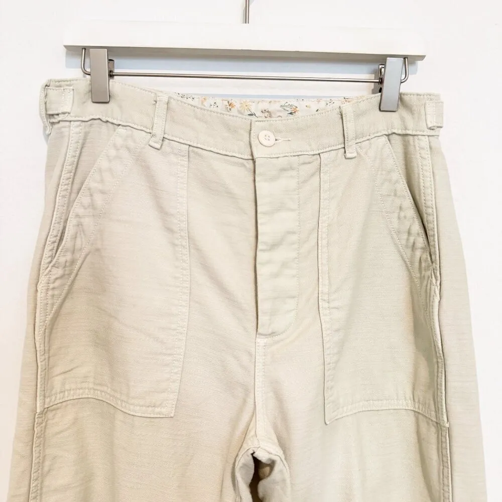 American Eagle Slouchy Carpenter Utility‎ Pants Baggy Cotton Pastel Green Size 8 - Image 2
