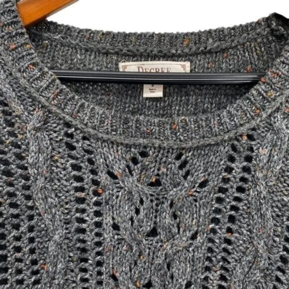 Women’s Cable Open Knit Cropped Sweater - Image 3