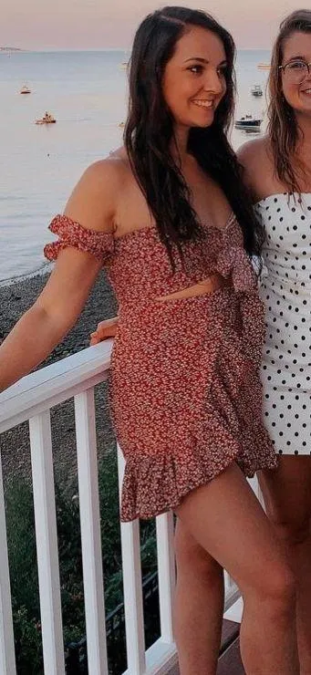 SheIn Red Floral Two Piece Skirt Set  - Image 4