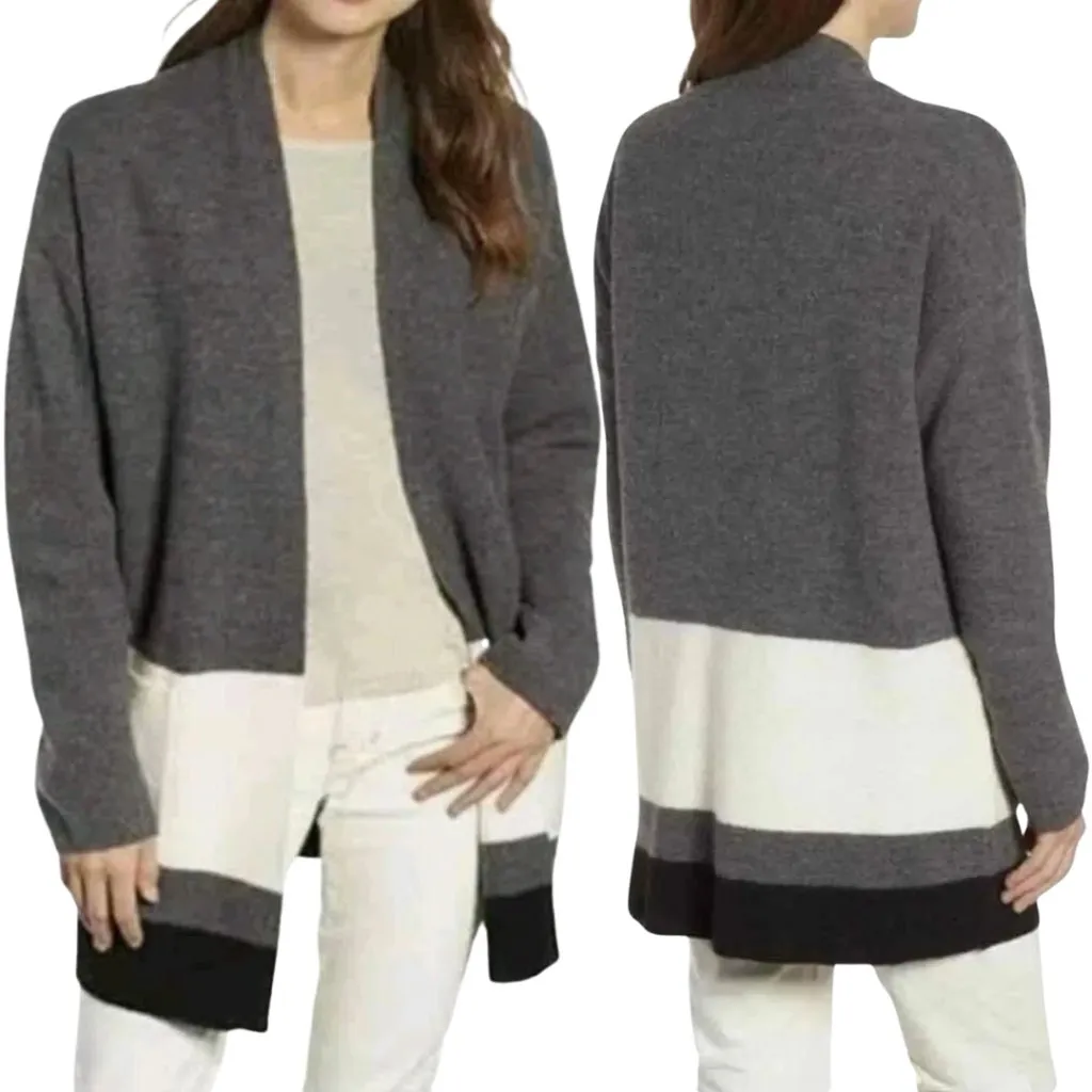 Eileen Fisher Merino Wool Long Kimono Cardigan Sweater Women's XS Ash Open Front - Image 2